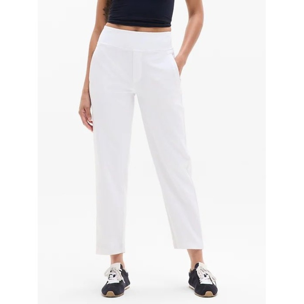 Athleta Endless High Rise Pant White‎ Size 16 Pull-On Travel Pants NWT